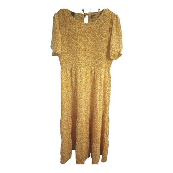 - Floral print tiered maxi dress with gathered elastic top & pleated short… - Picture 1 of 9